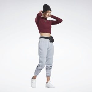 Crop Top Damskie Reebok Vector Bordowe PL 25CILKZ